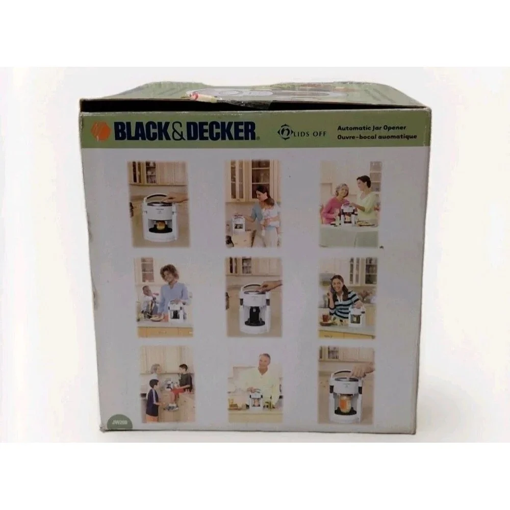 Black & Decker Lids Off Automatic Electric Jar Opener JW200 White New